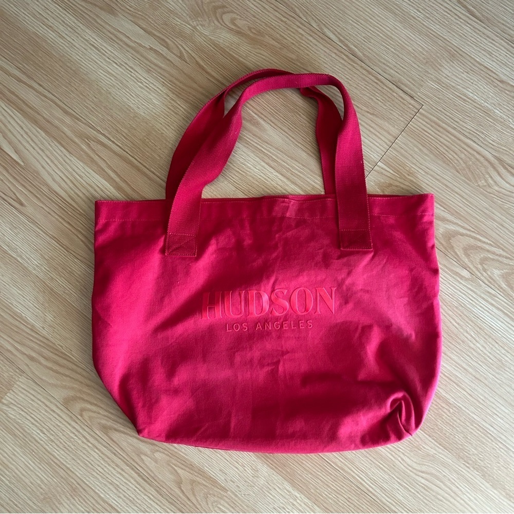 Hudson Jeans Los Angeles Red Large Tote Bag